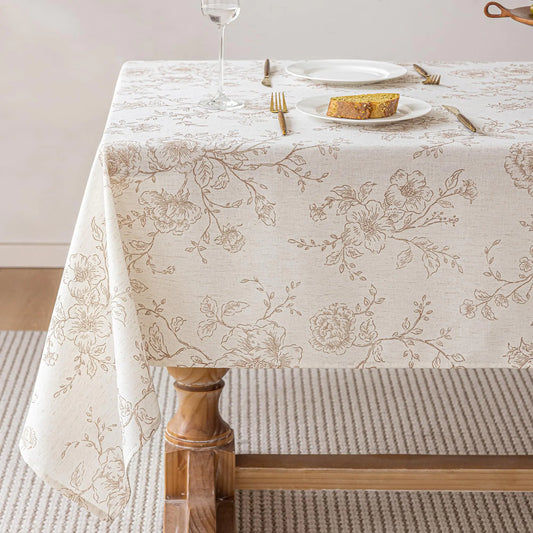 Floral Linen Vintage Table Cloth